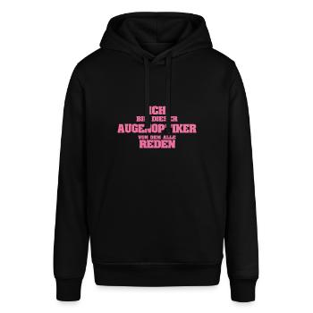 Beruf Augenoptiker - Stanley/Stella Unisex Hoodie SOUNDER - Schwarz - Vorne - Alina (178cm) & Michal (187cm)