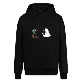 Geist Dartspieler Kostüm Halloween - Stanley/Stella Unisex Hoodie SOUNDER - Schwarz - Vorne - Alina (178cm) & Michal (187cm)
