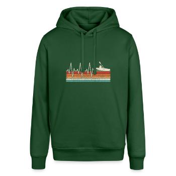 Kajakfahrer Herzschlag - Stanley/Stella Unisex Hoodie SOUNDER - Flaschengrün - Vorne - Alina (178cm) & Michal (187cm)