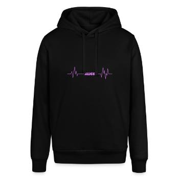 Alice as a first name - Stanley/Stella SOUNDER Unisex Hoodie - black - Front - Alina (178cm) & Michal (187cm)