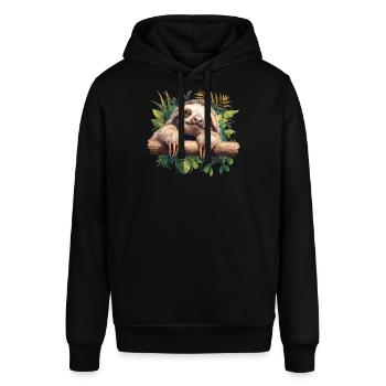 Faultiere Faultier - Stanley/Stella Unisex Hoodie SOUNDER - Schwarz - Vorne - Alina (178cm) & Michal (187cm)