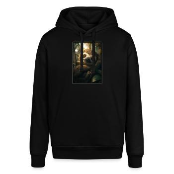 Faultiere Faultier - Stanley/Stella Unisex Hoodie SOUNDER - Schwarz - Vorne - Alina (178cm) & Michal (187cm)