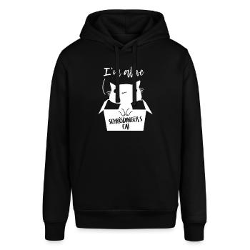 Kot Schrödingera Jestem żywym prezentem dla zwierząt - Bluza z kapturem typu unisex Stanley/Stella SOUNDER - czarny - Przód - Alina (178cm) & Michal (187cm)