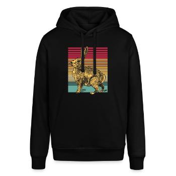 Hase im Retro Stil Osterhase Kaninchen Tier - Stanley/Stella Unisex Hoodie SOUNDER - Schwarz - Vorne - Alina (178cm) & Michal (187cm)