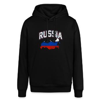 Russland - Stanley/Stella Unisex Hoodie SOUNDER - Schwarz - Vorne - Alina (178cm) & Michal (187cm)