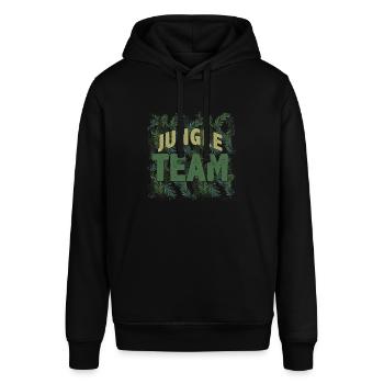 Team Dschungel - Stanley/Stella Unisex Hoodie SOUNDER - Schwarz - Vorne - Alina (178cm) & Michal (187cm)