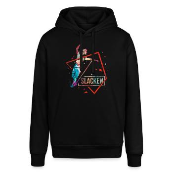 Slackline Polygon Geschenk - Stanley/Stella Unisex Hoodie SOUNDER - Schwarz - Vorne - Alina (178cm) & Michal (187cm)