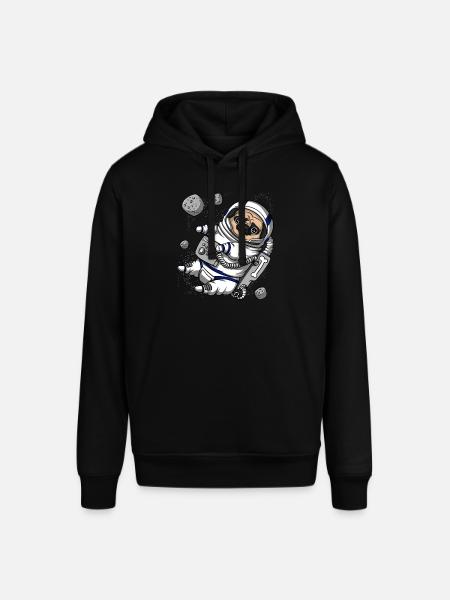 Pug Dog Space Astronaut Pet - Stanley/Stella SOUNDER Unisex Hoodie - black