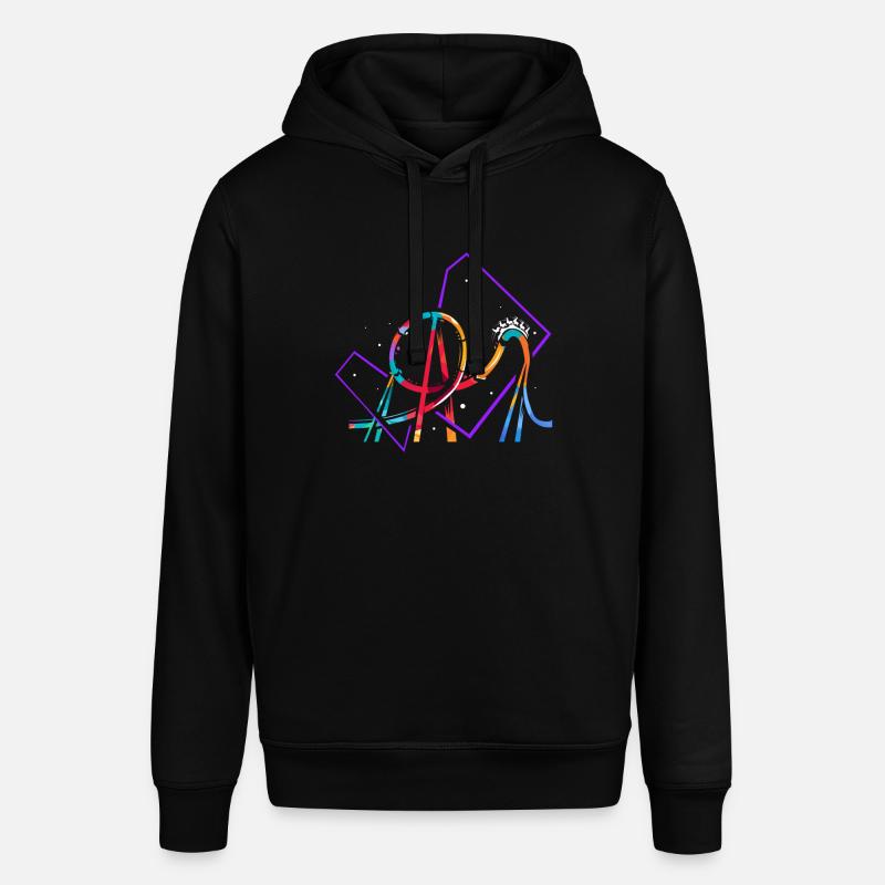 Roller coaster polygon - Stanley/Stella SOUNDER Unisex Hoodie - black