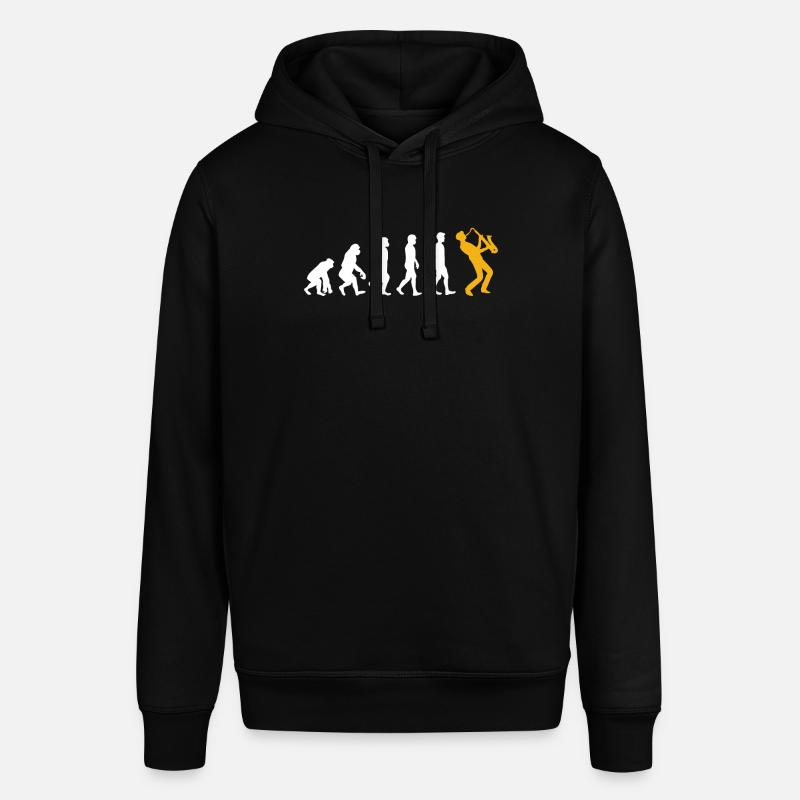 Evolution Saxophon - Stanley/Stella Unisex Hoodie SOUNDER - Schwarz