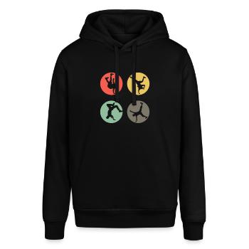 Retro Breakdance Bboying Geschenk I Breakdancing - Stanley/Stella Unisex Hoodie SOUNDER - Schwarz - Vorne - Alina (178cm) & Michal (187cm)