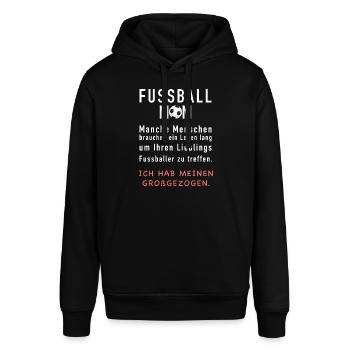 Stolze Fussball Mama - Stanley/Stella Unisex Hoodie SOUNDER - Schwarz - Vorne - Alina (178cm) & Michal (187cm)