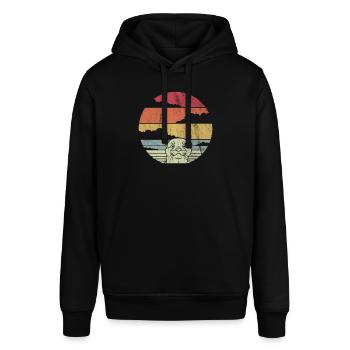 Otter otter water marten retro design - Stanley/Stella SOUNDER Unisex Hoodie - black - Front - Alina (178cm) & Michal (187cm)
