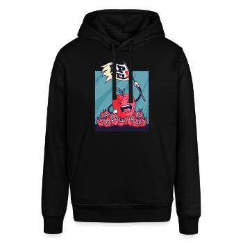 Apfel Revolution Aufstand der Äpfel Obst Geschenk - Stanley/Stella Unisex Hoodie SOUNDER - Schwarz - Vorne - Alina (178cm) & Michal (187cm)