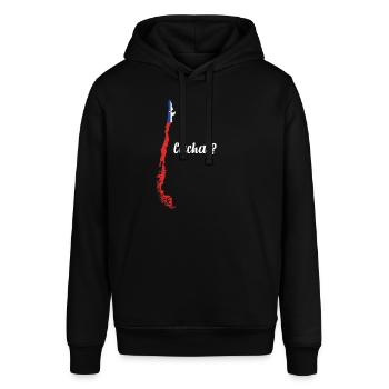 Chile Cachai Südamerika Karte Chilenische Flagge - Stanley/Stella Unisex Hoodie SOUNDER - Schwarz - Vorne - Alina (178cm) & Michal (187cm)