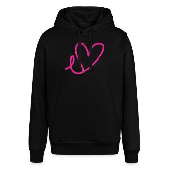 Brustkrebs Schleife T-Shirt Geschenk - Stanley/Stella Unisex Hoodie SOUNDER - Schwarz - Vorne - Alina (178cm) & Michal (187cm)