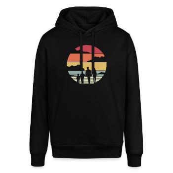 Familie Zusammenhalt Retro Geschenk - Stanley/Stella Unisex Hoodie SOUNDER - Schwarz - Vorne - Alina (178cm) & Michal (187cm)