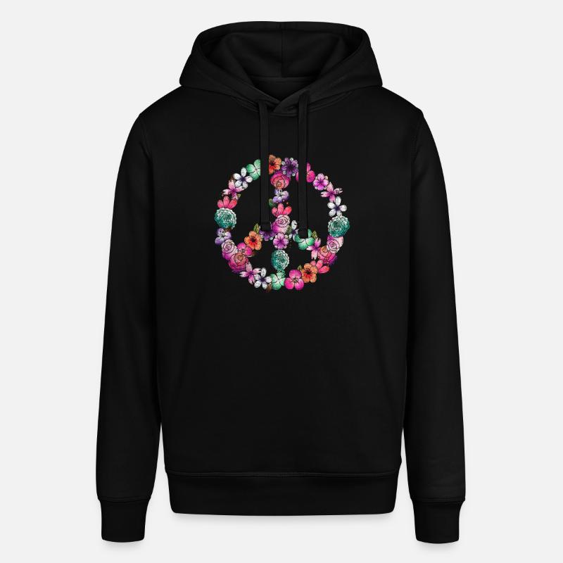 Fleurs de paix - Sweat à capuche SOUNDER Stanley/Stella Unisexe - noir