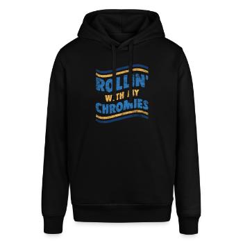 Down Syndrom - Stanley/Stella Unisex Hoodie SOUNDER - Schwarz - Vorne - Alina (178cm) & Michal (187cm)