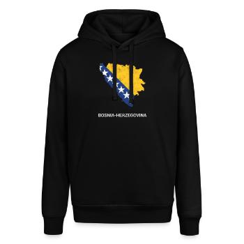 Bosnien und Herzegowina Landkarte - Stanley/Stella Unisex Hoodie SOUNDER - Schwarz - Vorne - Alina (178cm) & Michal (187cm)