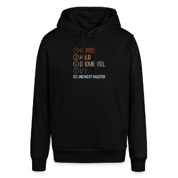 Ossi Uhrzeiten | Ostdeutschland Uhr Osten DDR Zone - Stanley/Stella Unisex Hoodie SOUNDER - Schwarz - Vorne - Alina (178cm) & Michal (187cm)