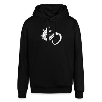 Echse - Stanley/Stella Unisex Hoodie SOUNDER - Schwarz - Vorne - Alina (178cm) & Michal (187cm)