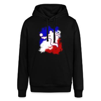 French football - leisure passion - Stanley/Stella SOUNDER Unisex Hoodie - black - Front - Alina (178cm) & Michal (187cm)