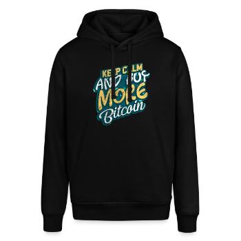 Bitcoin - Stanley/Stella Unisex Hoodie SOUNDER - Schwarz - Vorne - Alina (178cm) & Michal (187cm)