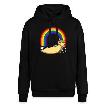 Gay Pride Banana Slug LGBTQ Rainbow - Stanley/Stella SOUNDER Unisex Hoodie - black - Front - Alina (178cm) & Michal (187cm)