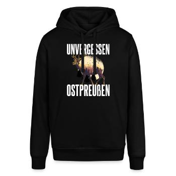 Ostpreußen Unvergessen Elchschaufel - Stanley/Stella Unisex Hoodie SOUNDER - Schwarz - Vorne - Alina (178cm) & Michal (187cm)