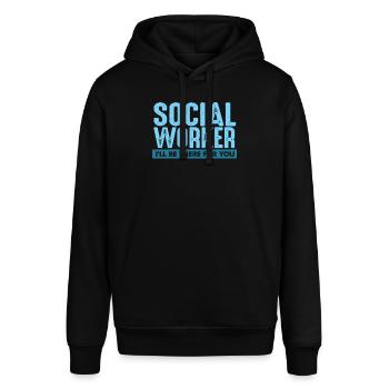 Social worker - Stanley/Stella SOUNDER Unisex Hoodie - black - Front - Alina (178cm) & Michal (187cm)