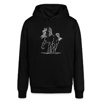 Pferd Brauner Falbe Fohlen Pony Hengst Kaltblut - Stanley/Stella Unisex Hoodie SOUNDER - Schwarz - Vorne - Alina (178cm) & Michal (187cm)