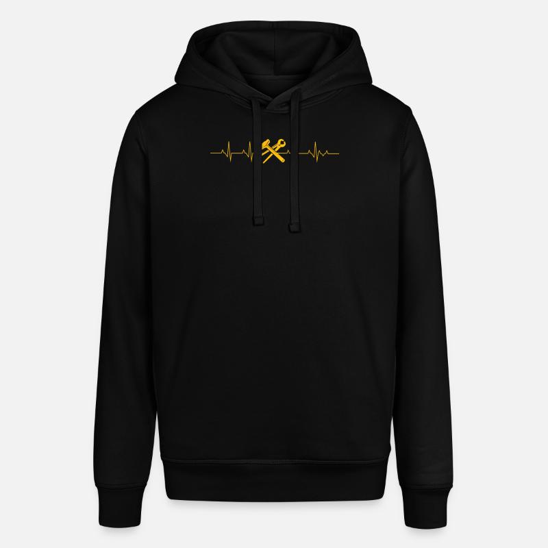 Blacksmith heartbeat - blacksmithing - blacksmith - Stanley/Stella SOUNDER Unisex Hoodie - black