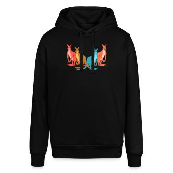 Känguru - Stanley/Stella Unisex Hoodie SOUNDER - Schwarz - Vorne - Alina (178cm) & Michal (187cm)