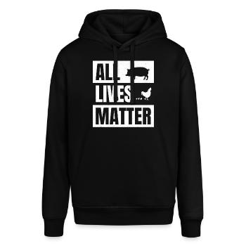Tierschützer Tierschutz Aktivist Veganismus Vegan - Stanley/Stella Unisex Hoodie SOUNDER - Schwarz - Vorne - Alina (178cm) & Michal (187cm)