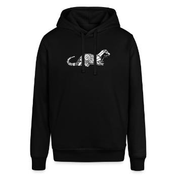 Otter Otter Blumenmuster - Stanley/Stella Unisex Hoodie SOUNDER - Schwarz - Vorne - Alina (178cm) & Michal (187cm)