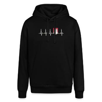 Hamburg Wappen Herzschlag EKG für Hamburger - Stanley/Stella Unisex Hoodie SOUNDER - Schwarz - Vorne - Alina (178cm) & Michal (187cm)