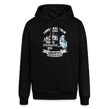 Landmaschinen Mechaniker - Stanley/Stella Unisex Hoodie SOUNDER - Schwarz - Vorne - Alina (178cm) & Michal (187cm)