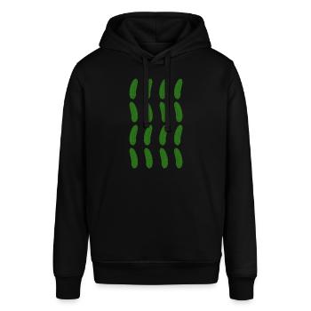 Gurken Muster Geschenk für Gurke & Gurken Fans - Stanley/Stella Unisex Hoodie SOUNDER - Schwarz - Vorne - Alina (178cm) & Michal (187cm)