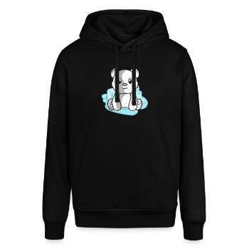 Eisbär Polarbär - Stanley/Stella Unisex Hoodie SOUNDER - Schwarz - Vorne - Alina (178cm) & Michal (187cm)