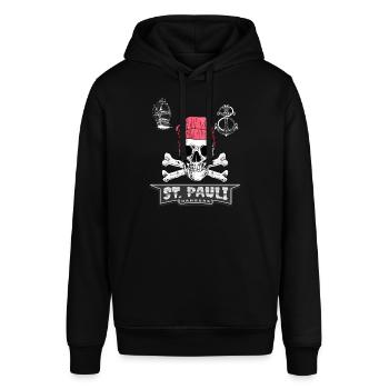 st paulianer st pauli design Geschenk - Stanley/Stella Unisex Hoodie SOUNDER - Schwarz - Vorne - Alina (178cm) & Michal (187cm)