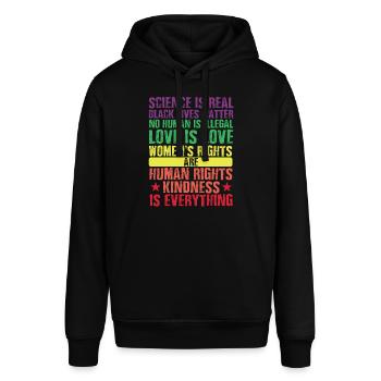 Menschenrechte Love Is Love Black Lives Matter - Stanley/Stella Unisex Hoodie SOUNDER - Schwarz - Vorne - Alina (178cm) & Michal (187cm)