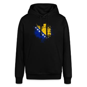 Bosnien Flagge - Stanley/Stella Unisex Hoodie SOUNDER - Schwarz - Vorne - Alina (178cm) & Michal (187cm)