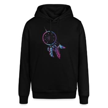 Traumfänger Indianer Dream Traum Feder - Stanley/Stella Unisex Hoodie SOUNDER - Schwarz - Vorne - Alina (178cm) & Michal (187cm)