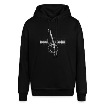 Cello Herzschlag - Stanley/Stella Unisex Hoodie SOUNDER - Schwarz - Vorne - Alina (178cm) & Michal (187cm)