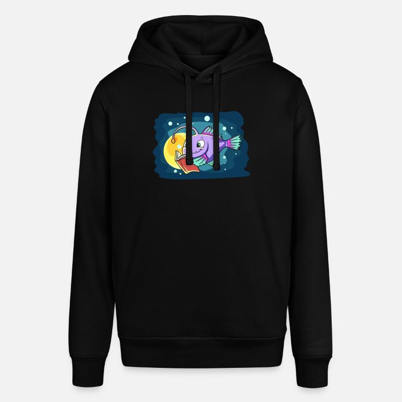 Laternenfisch Liest ein Buch - Stanley/Stella Unisex Hoodie SOUNDER - Schwarz