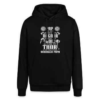Lieblings Wikinger Papa Nordische Mythologie - Stanley/Stella Unisex Hoodie SOUNDER - Schwarz - Vorne - Alina (178cm) & Michal (187cm)