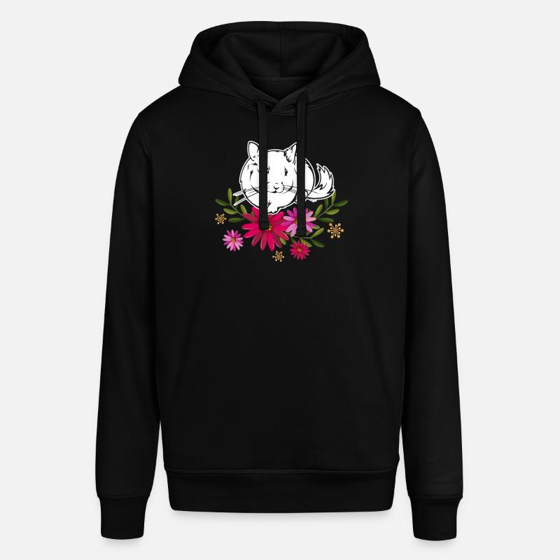 Chinchilla avec des fleurs - Sweat à capuche SOUNDER Stanley/Stella Unisexe - noir