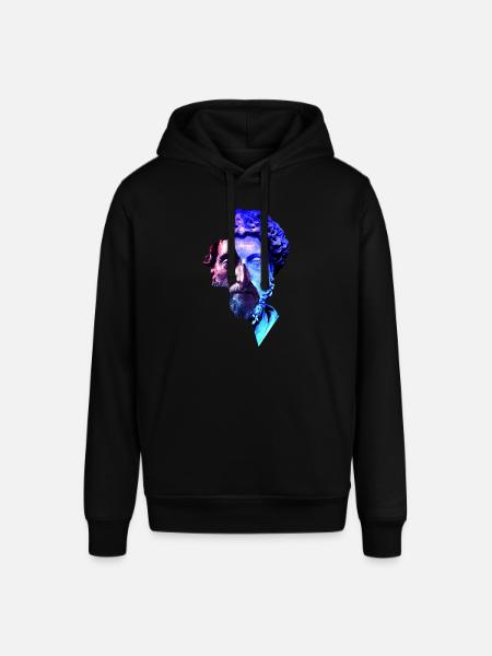 Stoicyzm Marcus Aurelius Purple Uniwersum Artwork - Bluza z kapturem typu unisex Stanley/Stella SOUNDER - czarny