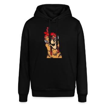 Huhn Hühner Kopftuch Bandana Brille Chicken mom - Stanley/Stella Unisex Hoodie SOUNDER - Schwarz - Vorne - Alina (178cm) & Michal (187cm)